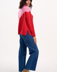Winona Roll Neck Jumper in Pink | Red