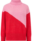 Winona Roll Neck Jumper in Pink | Red