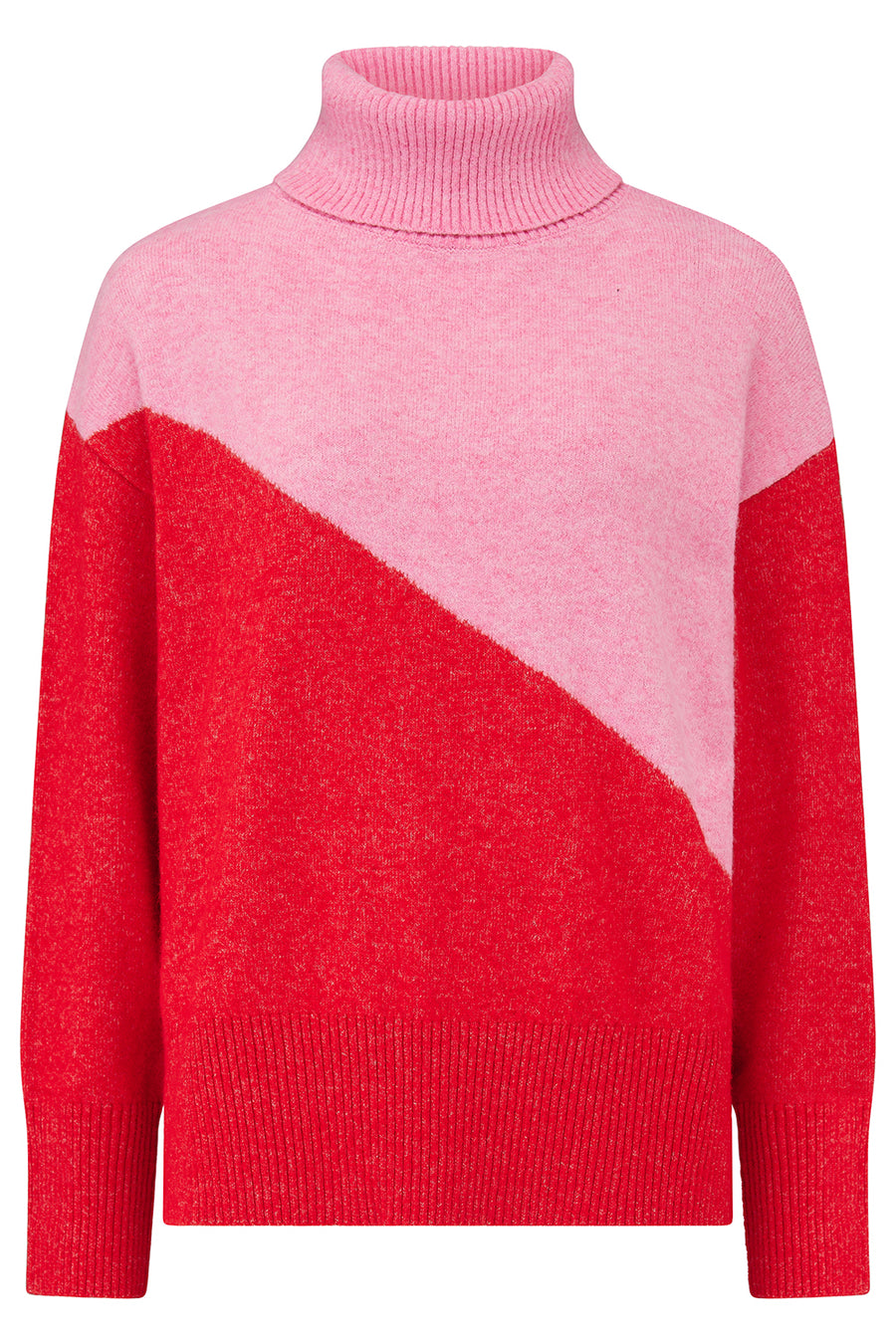 Winona Roll Neck Jumper in Pink | Red