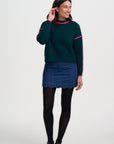 Rozalia Jumper in Jade with Pink Trim