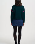 Rozalia Jumper in Jade with Pink Trim