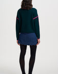 Rozalia Jumper in Jade with Pink Trim
