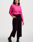 Rozalia Jumper in Hot Pink in Burgundy Trim
