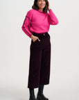 Rozalia Jumper in Hot Pink in Burgundy Trim