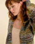 Knit Cardigan in Multi Grey