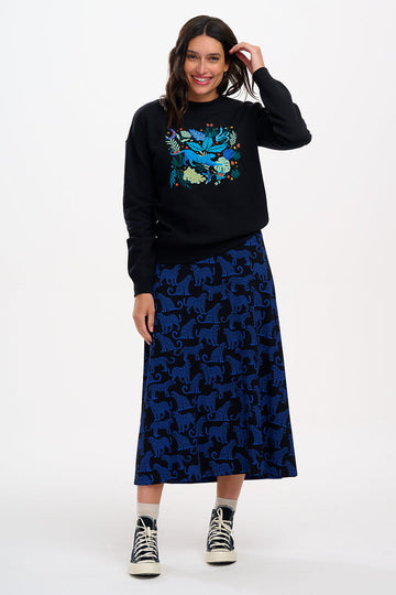 Noah Sweatshirt in Washed Black Jungle Blues