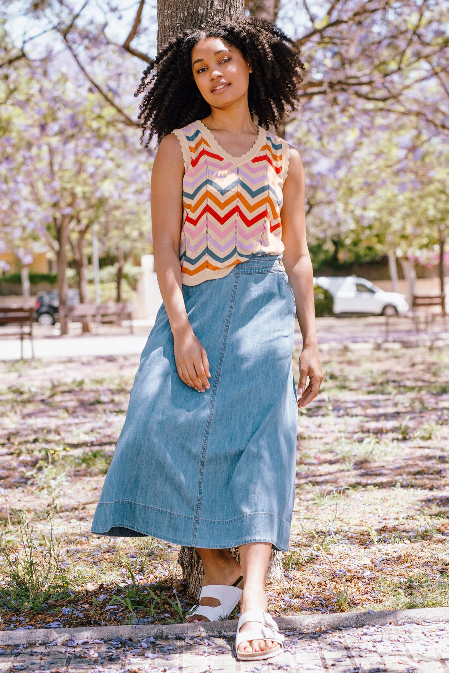 Orianna Skirt in Mid-Blue Denim
