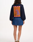 Trixie Mini Skirt in Deep Blue Denim