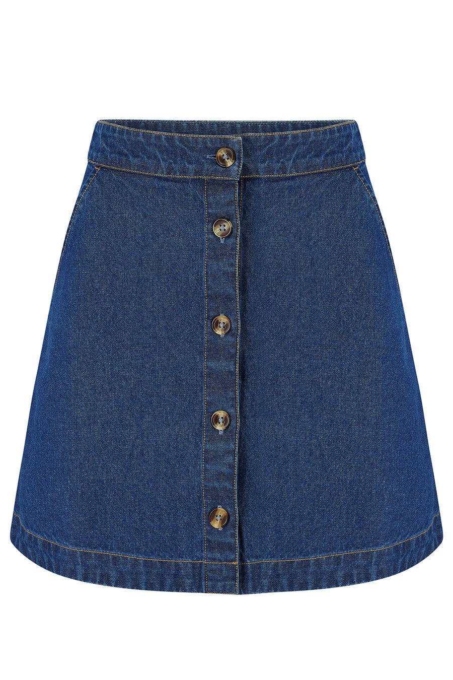 Trixie Mini Skirt in Deep Blue Denim