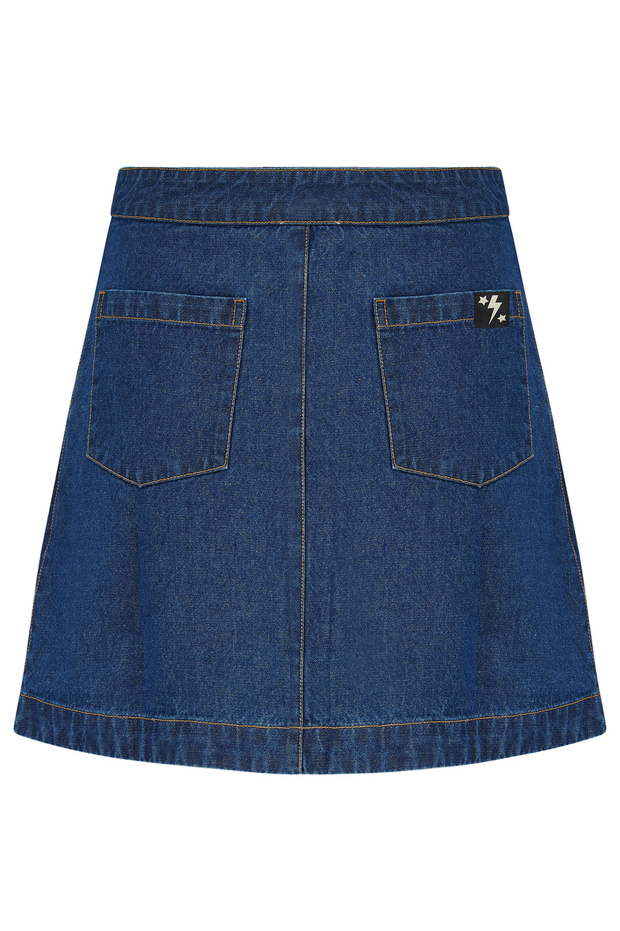 Trixie Mini Skirt in Deep Blue Denim