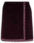 Suzie Cord Mini Skirt in Dark Plum