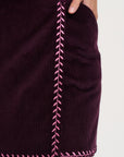 Suzie Cord Mini Skirt in Dark Plum