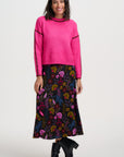 Zora Skirt in Black with Jungle Panther Pattern
