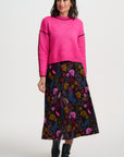 Zora Skirt in Black with Jungle Panther Pattern