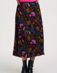 Zora Skirt in Black with Jungle Panther Pattern