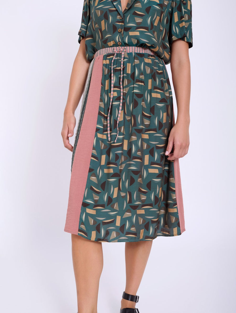 Skirt with Contrasting Patterns