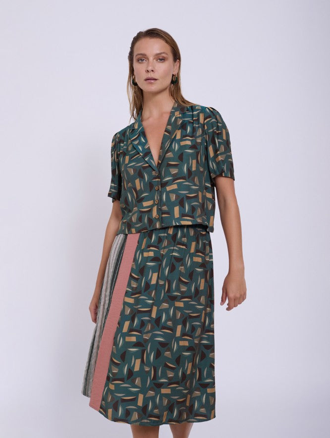 Skirt with Contrasting Patterns