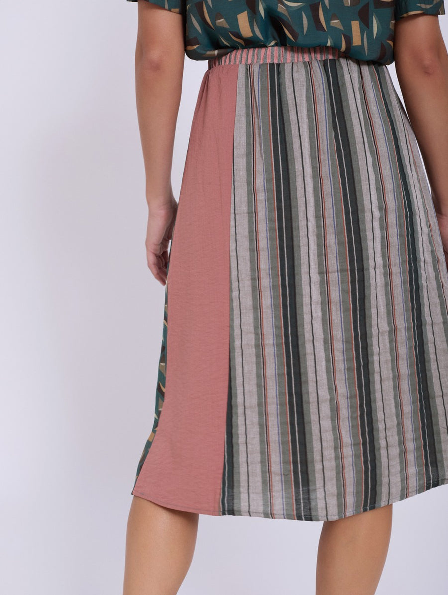 Skirt with Contrasting Patterns
