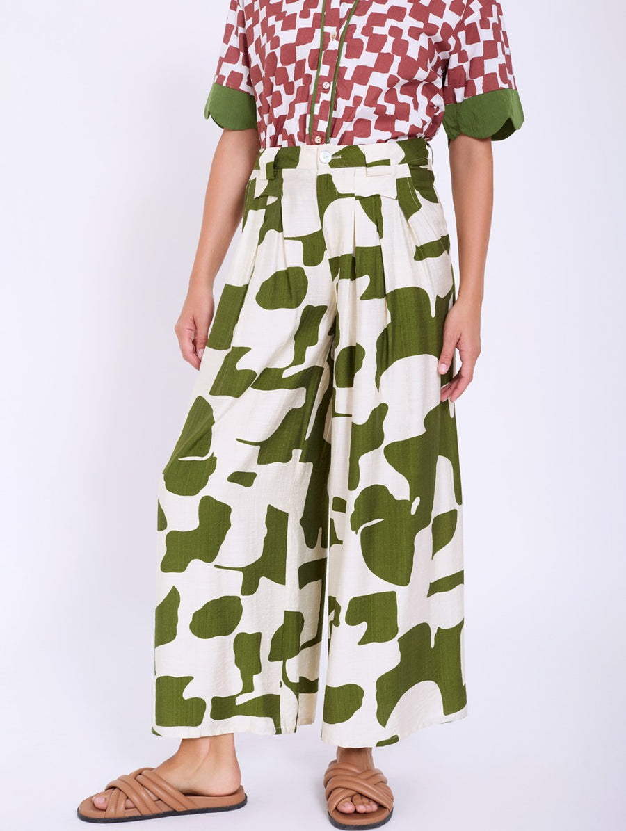 Abstract Print Palazzo Trousers