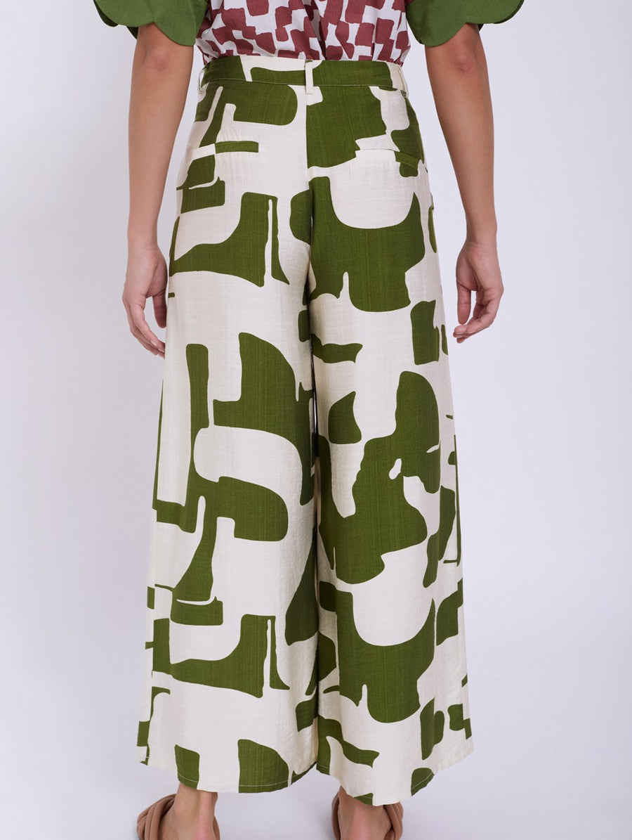 Abstract Print Palazzo Trousers