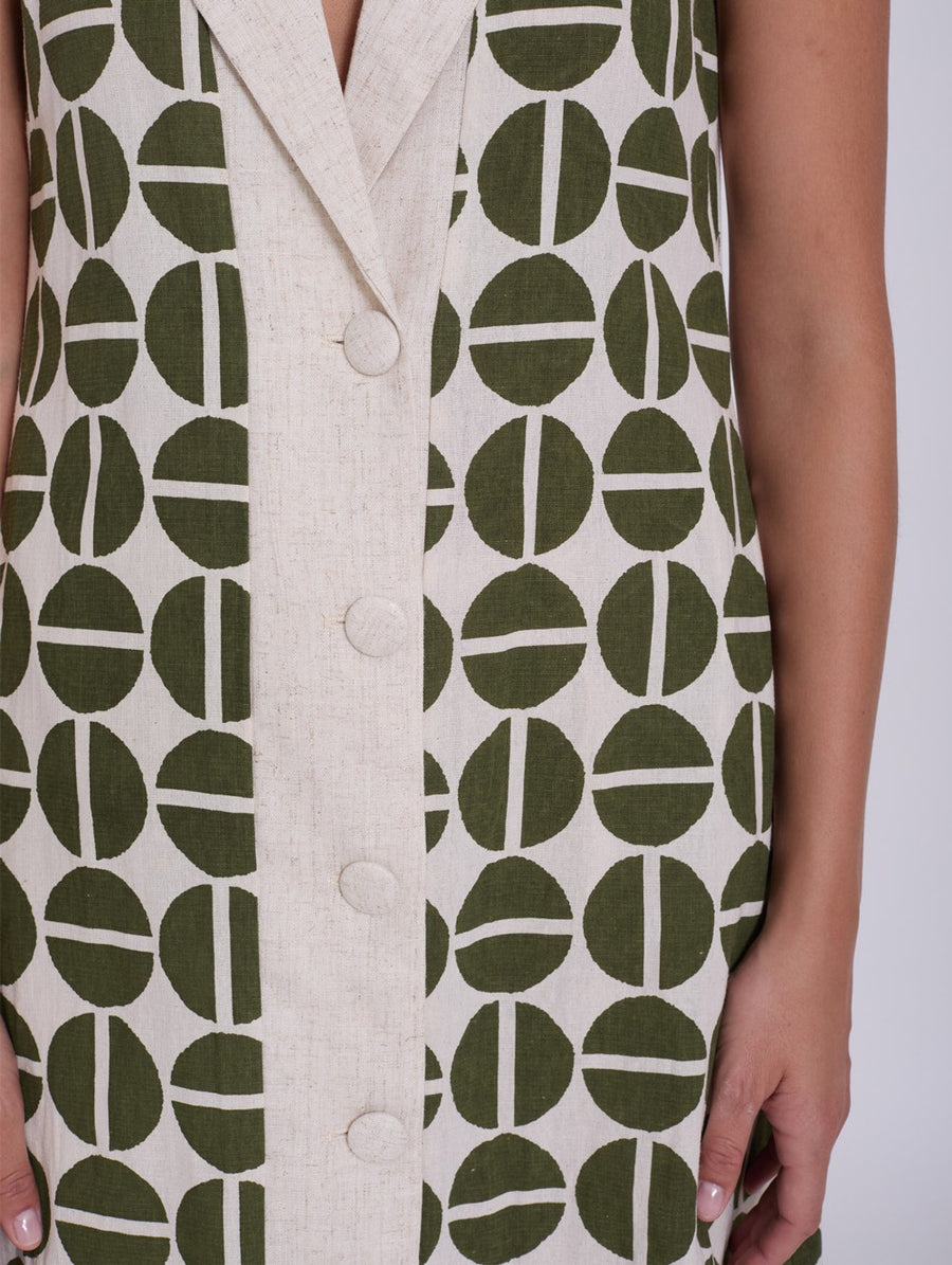 Geometric Print Sleeveless Dress