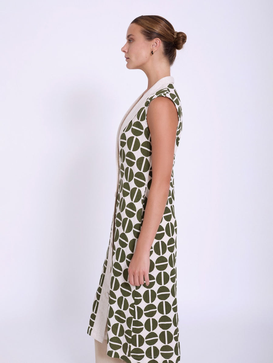 Geometric Print Sleeveless Dress