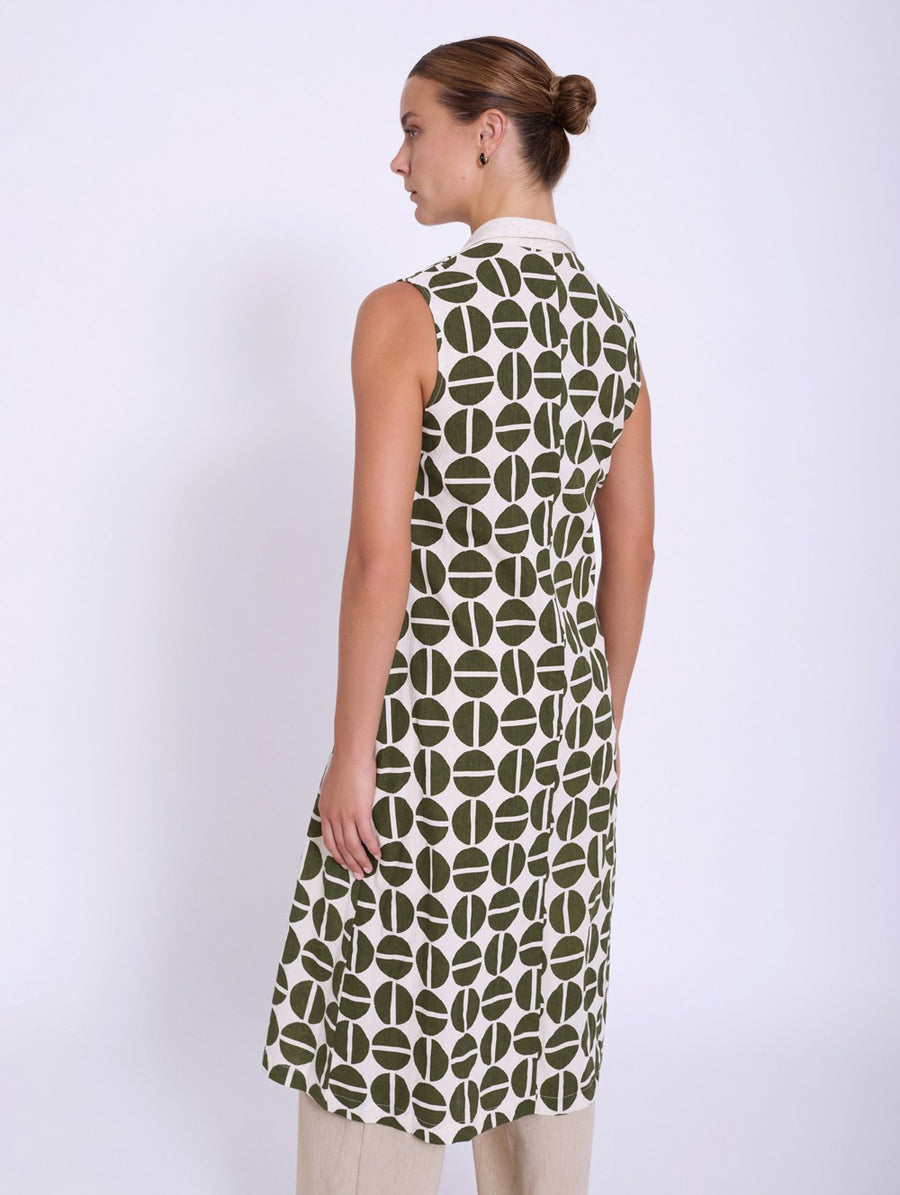 Geometric Print Sleeveless Dress