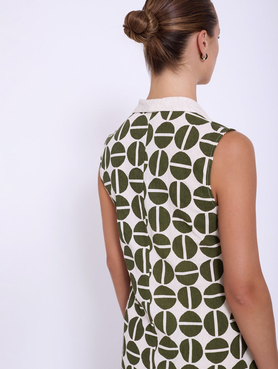 Geometric Print Sleeveless Dress