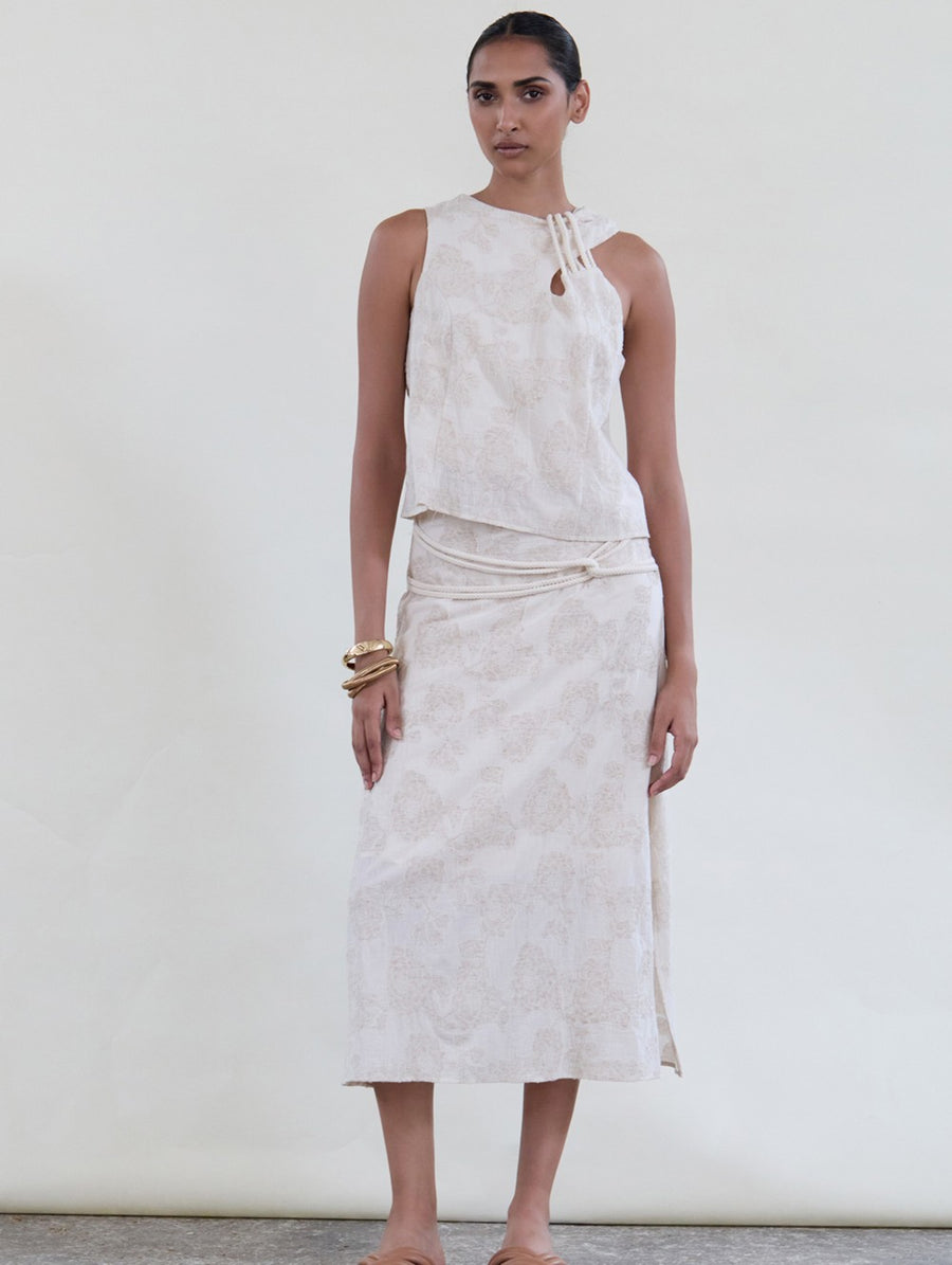 Straight Jacquard Skirt