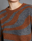 Waved Pattern Jacquard Sweater