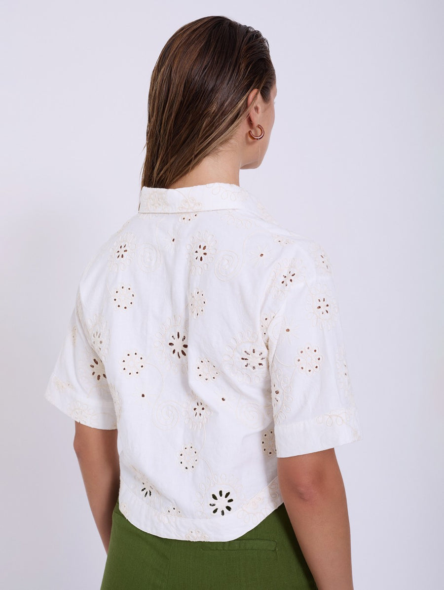 Swiss Embroidered Cotton Shirt