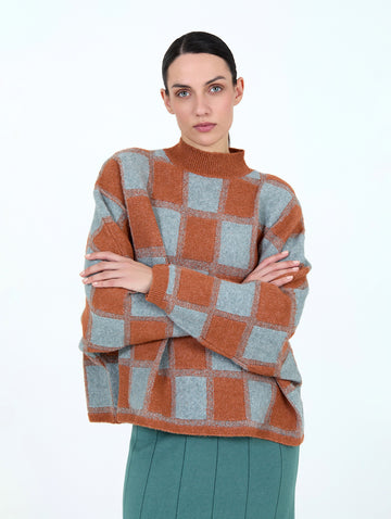 Jacquard Sweater with Squares