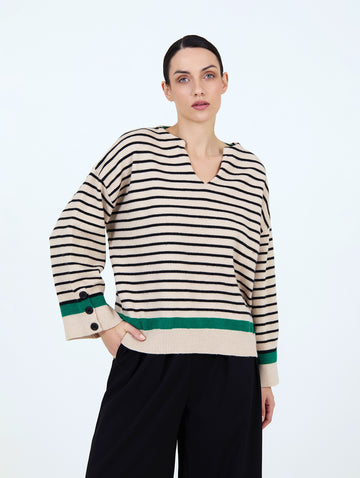 Contrast stripes sweater