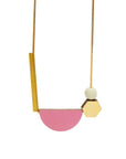 Multishape Plus Necklace in Dirty Pink & Sage
