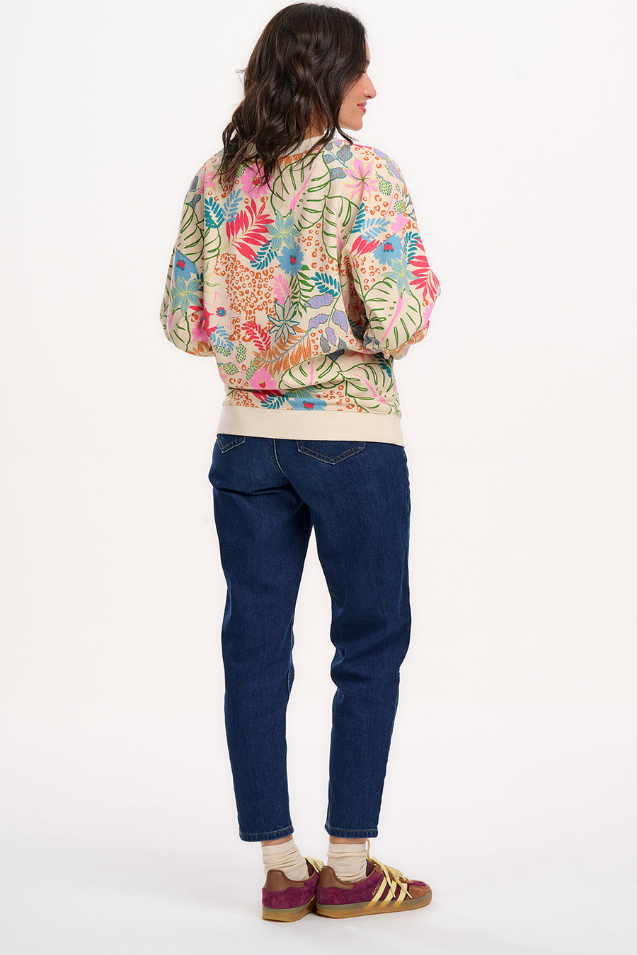 Eadie Relaxed Off-White Multi Painted Jungle