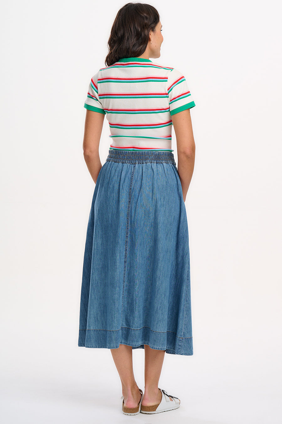 Orianna Skirt in Mid-Blue Denim