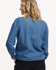 Heidi Frill Shirt in Washed Blue
