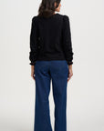 Luisa Blouse in Black with Aztec Chevron Embroidery