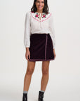 Nessie Blouse in Off White with Blooming Roses