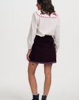 Nessie Blouse in Off White with Blooming Roses