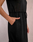 V Neck Black Dress