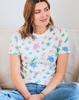 Maggie T-Shirt in Multi Wavy Rainbow Stripes