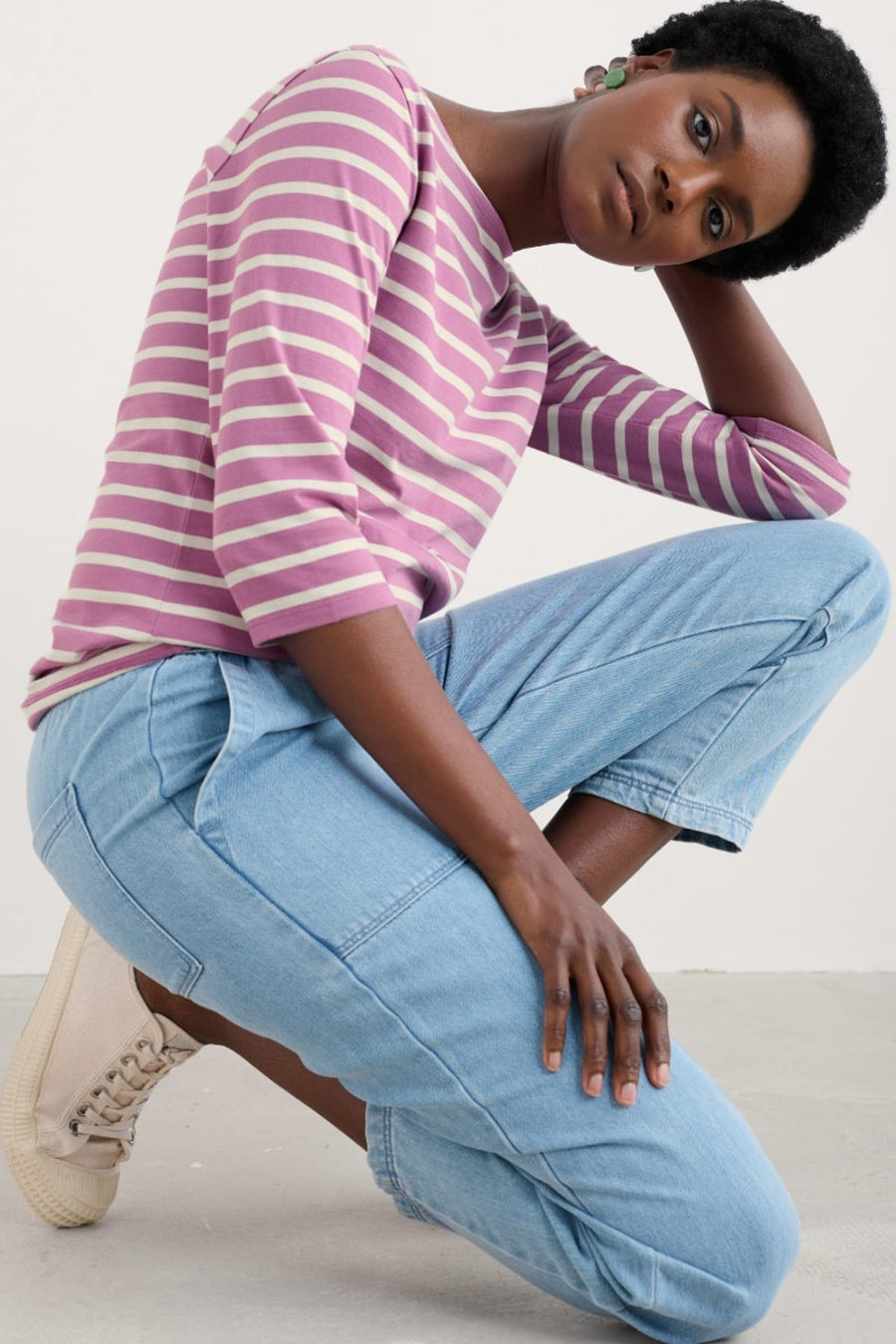 Sailor Shirt in Breton Orchid Chalk