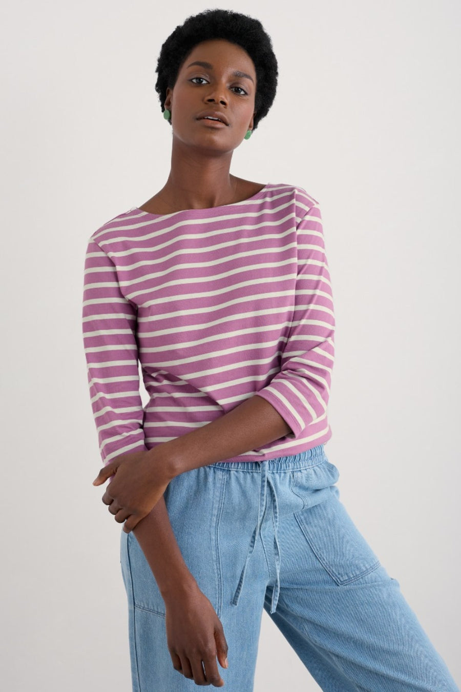 Sailor Shirt in Breton Orchid Chalk