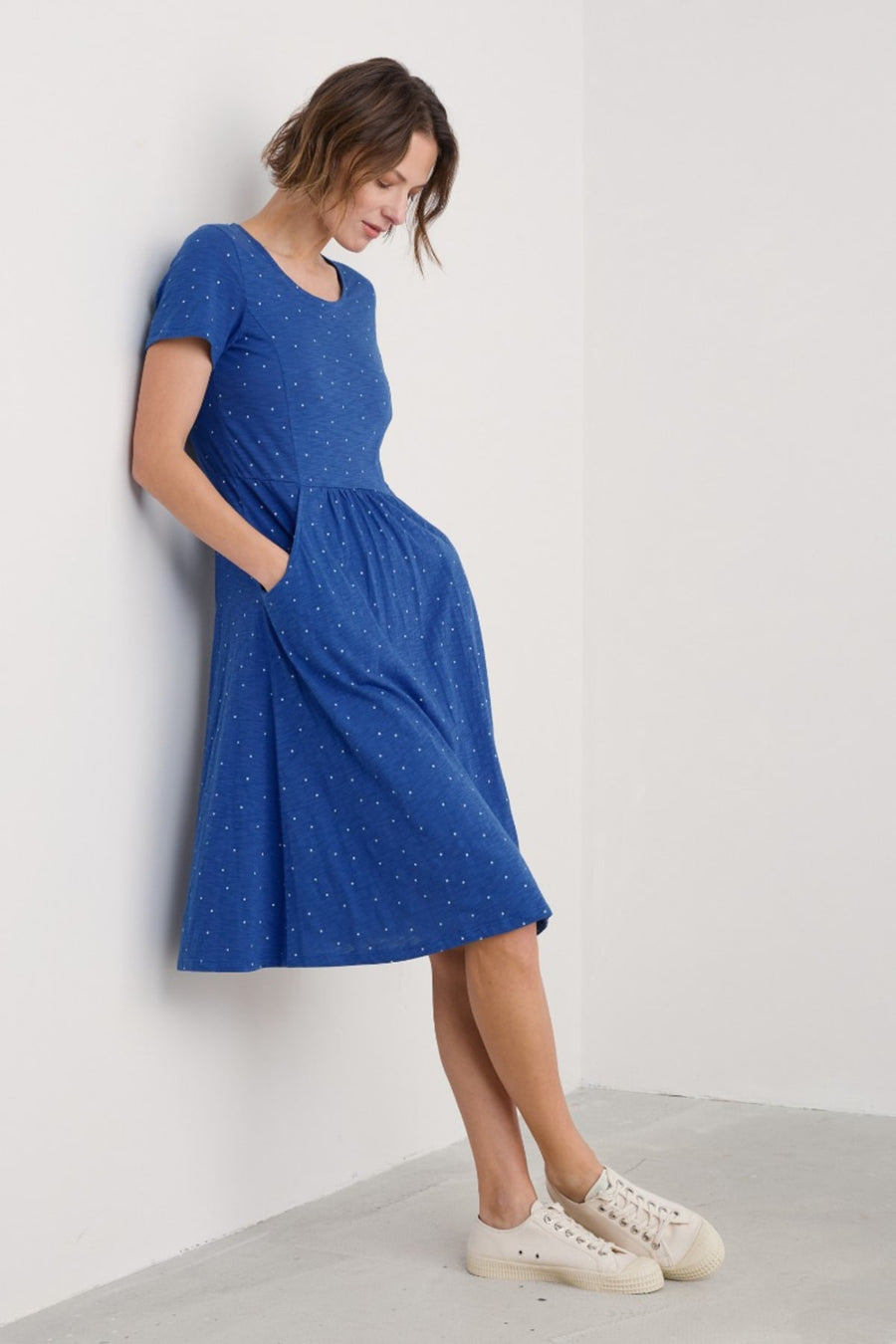 Enor Dress in Dotty Speckle Bright Marine