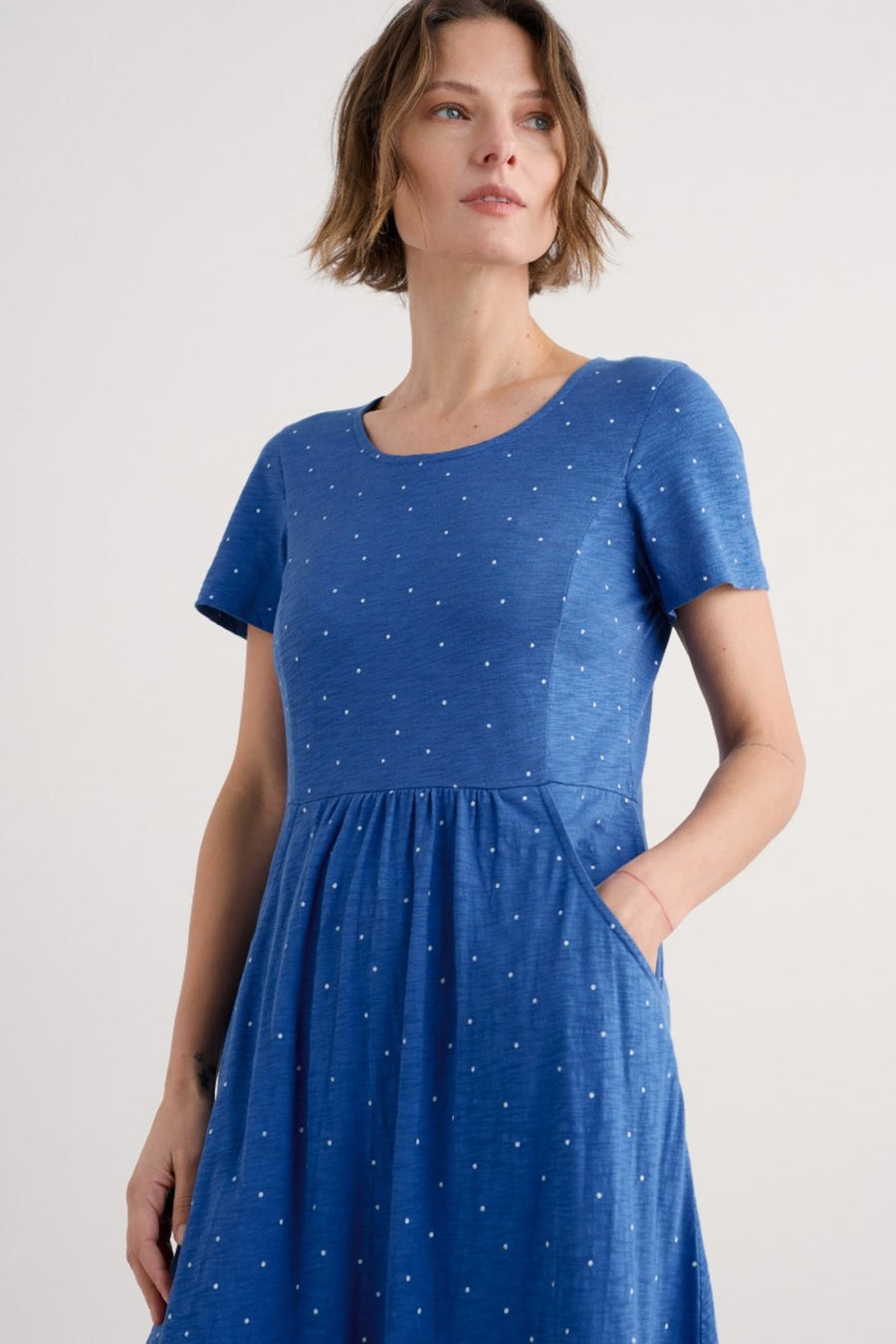 Enor Dress in Dotty Speckle Bright Marine