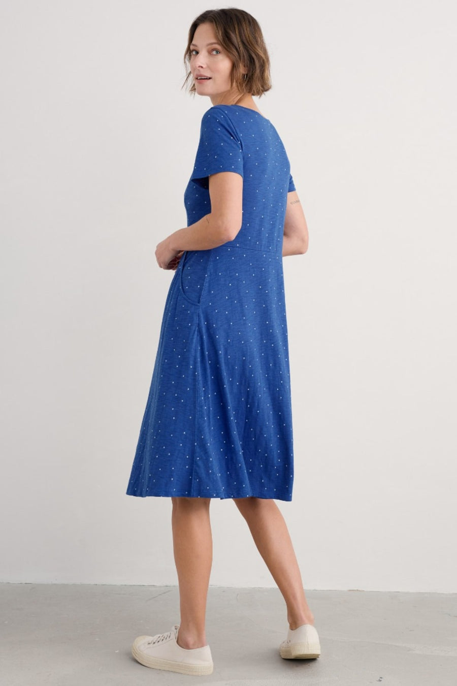 Enor Dress in Dotty Speckle Bright Marine