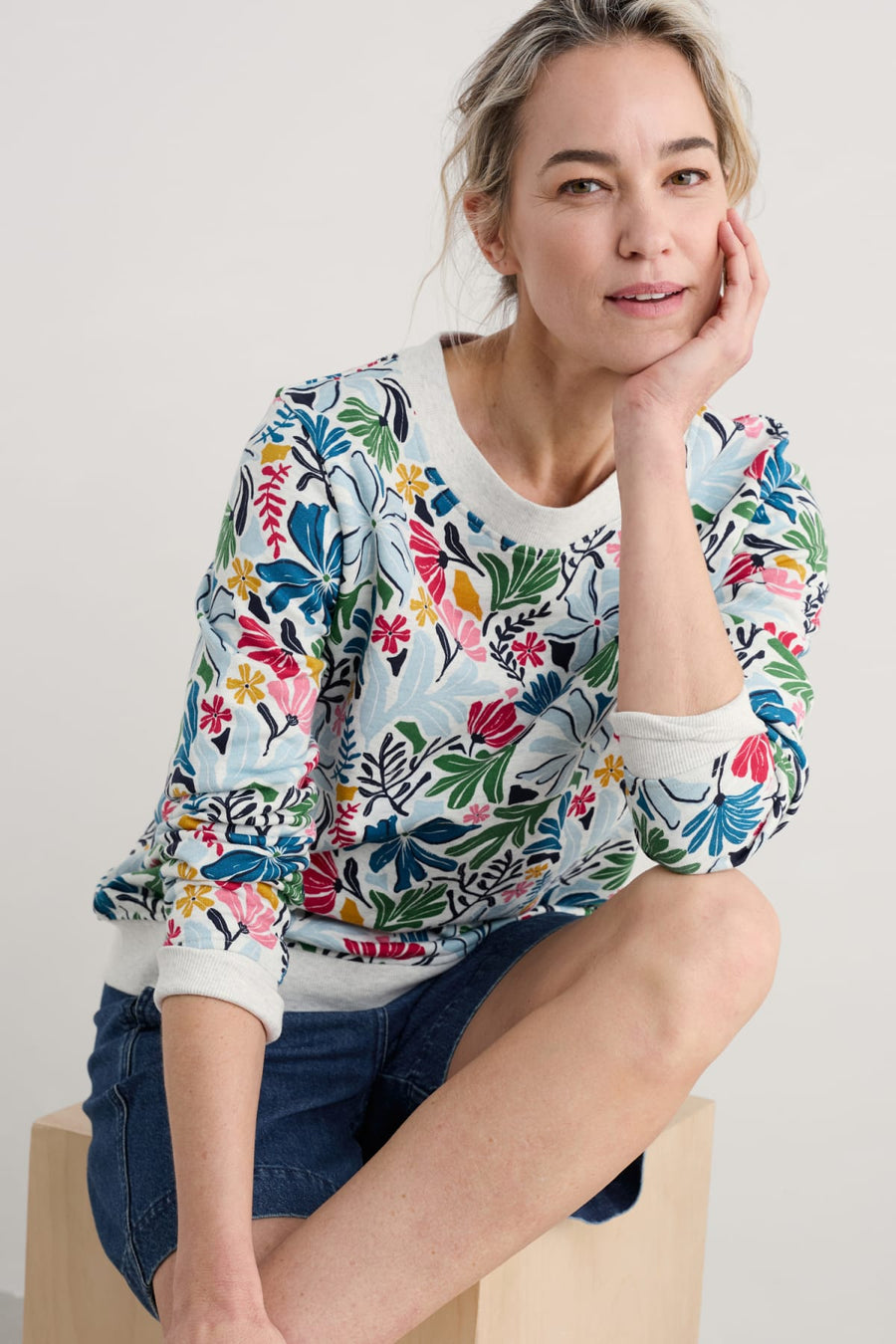 Bright Wave Printed Organic Cotton Sweatshirt