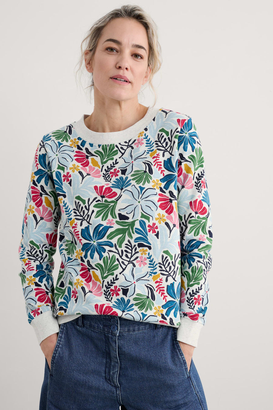 Bright Wave Printed Organic Cotton Sweatshirt