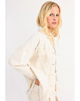 Embroidered Overshirt Jacket